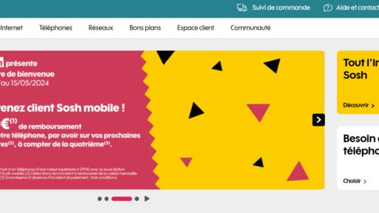 Offre de bienveOffre de bienvenue Sosh : 80€ remboursés sur l'achat d'un mobile