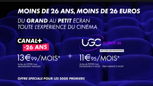 Canal+ et UGC relancent le pack cinéma pour les moins de 26 ans !